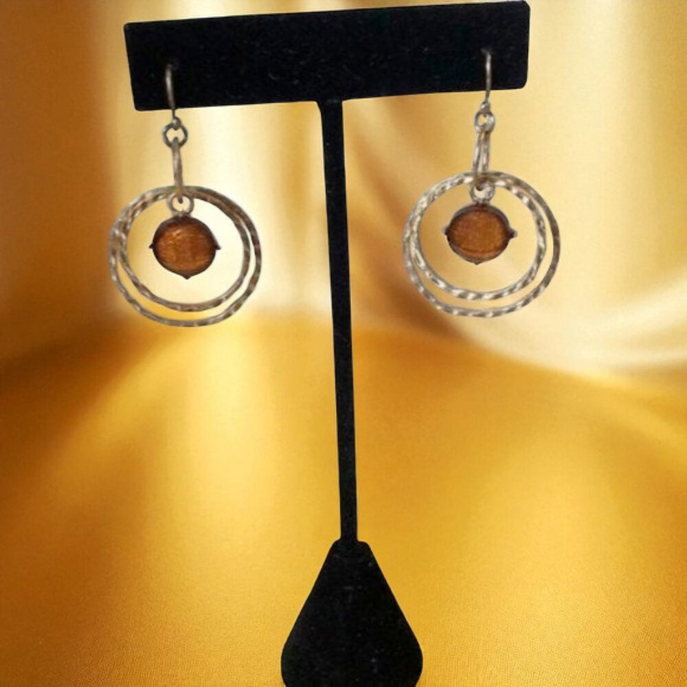 Round Double Hoop Filigree Earrings